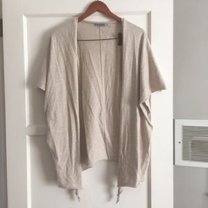 Short sleeve drape cardigan